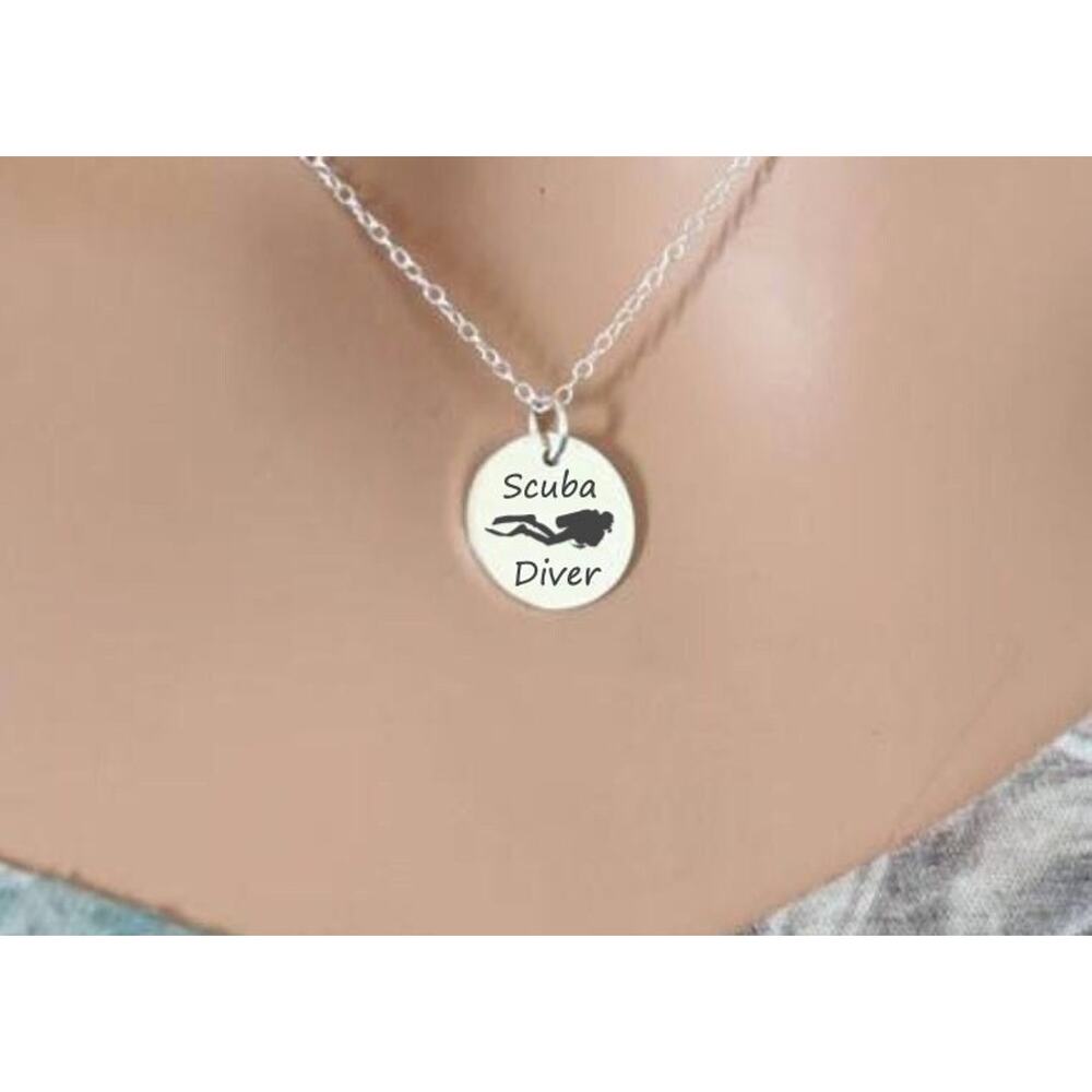 Sterling Silver Customizable Scuba Diver Necklace